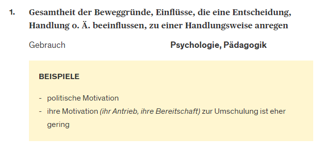 Definition von Motivation